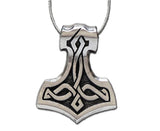 Thor's Hammer Celtic Knot Pewter Pendant Necklace By Celtic Knotworks