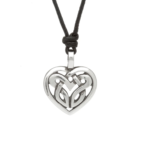 Celtic Knot Heart Pewter Necklace by Celtic Legends / Amethyst Irish Jewellery