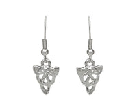 Celtic Knot Silver Plate Drop Earrings by Woods Celtic Jewellery