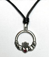 Birthstone Celtic Claddagh Pewter Choker Necklace by Woods Celtic Jewellery