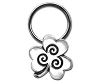 Lucky Irish Shamrock Pewter Keychain