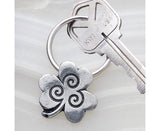 Lucky Irish Shamrock Pewter Keychain