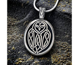 Celtic Owl Pewter Pendant Necklace By Celtic Knotworks