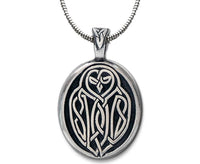 Celtic Owl Pewter Pendant Necklace By Celtic Knotworks
