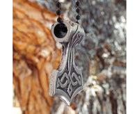 Thor's Hammer Celtic Knot Pewter Pendant Necklace By Celtic Knotworks