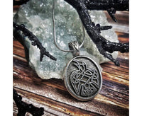 Celtic Raven Pewter Pendant Necklace By Celtic Knotworks