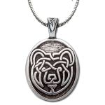 Celtic Bear Pewter Pendant Necklace By Celtic Knotworks