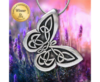 Celtic Butterfly Pewter Pendant Necklace By Celtic Knotworks
