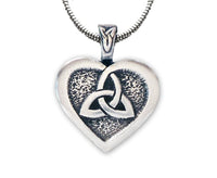 Celtic Heart with Triquetra Pewter Pendant Necklace By Celtic Knotworks