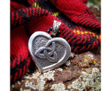 Celtic Heart with Triquetra Pewter Pendant Necklace By Celtic Knotworks
