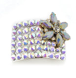 Jet Hematite Flower with AB Irish Dance Jig Shoe Buckles - Crystal Rhinestone buckles for hard shoes