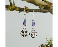 Cruthú Round Celtic Knot with Tanzanite Gemstones Earrings