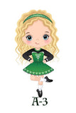 Personalized Irish Dance Water Bottle or Tumbler- Illustrated Girls - You choose image and name