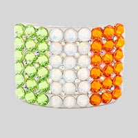 Ireland Flag Irish Dance Jig Shoe Buckles - Rhinestone buckles for hard shoes