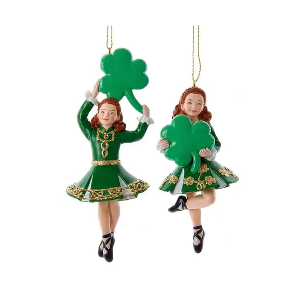 Shamrock Irish Dancer Girl Ornament with Space For Personalization