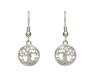 Celtic Tree of Life Silver Plated Drop Earrings by Woods Celtic Jewllery